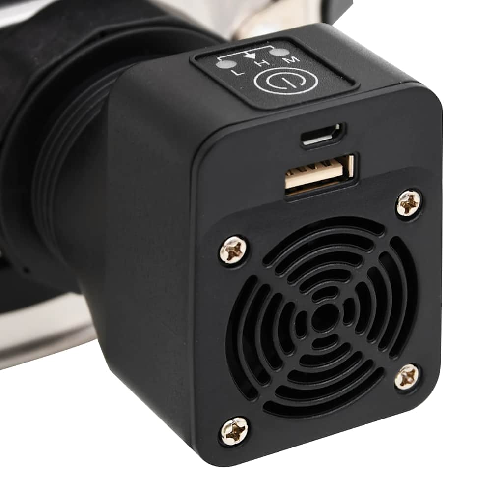 Puuhella Usb-Tuulettimella Hopea 35,5X26X28Cm Ruostumaton Teräs