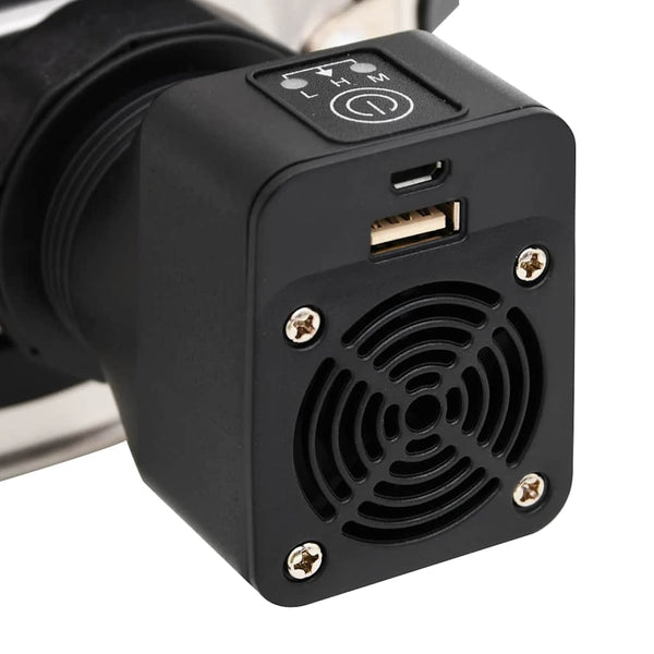 Puuhella Usb-Tuulettimella Hopea 35,5X26X28Cm Ruostumaton Teräs