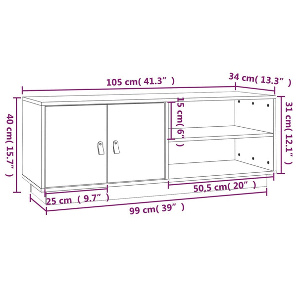 Tv-Taso 105X34X40 Cm Täysi Mänty