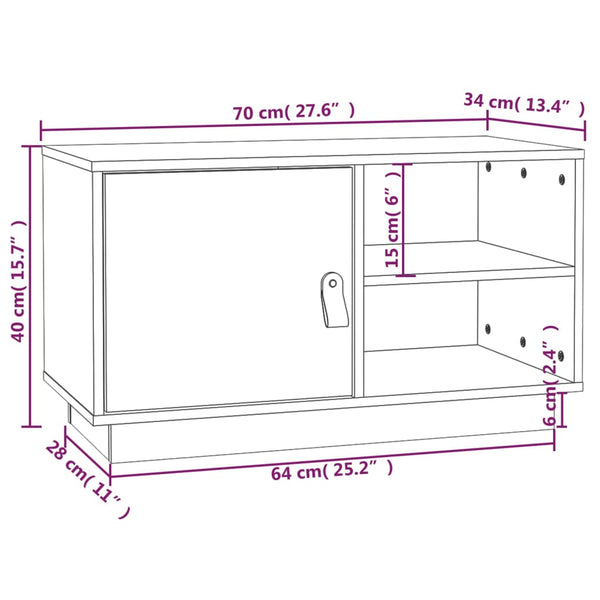 Tv-Taso 70X34X40 Cm Täysi Mänty