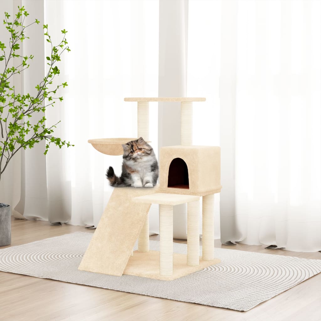 Kissan Kiipeilypuu Sisal- Raapimispylväillä Vaaleanharm. 82 Cm