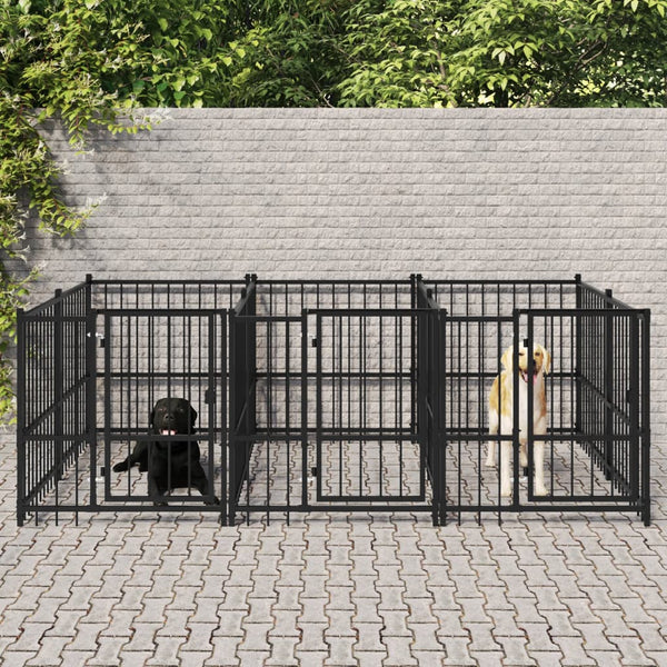 Koiran Ulkohäkki Katoksella Teräs 16,89 M²
