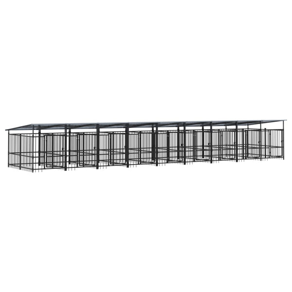 Koiran Ulkohäkki Katoksella Teräs 16,89 M²