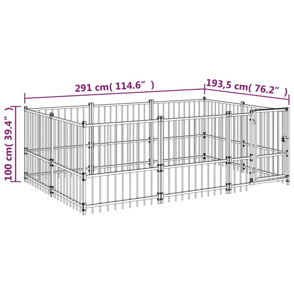 Koiran Ulkohäkki Teräs 5,63 M²