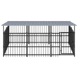 Koiran Ulkohäkki Katoksella Teräs 5,63 M²