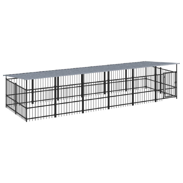 Koiran Ulkohäkki Katoksella Teräs 11,26 M²