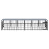 Koiran Ulkohäkki Katoksella Teräs 11,26 M²