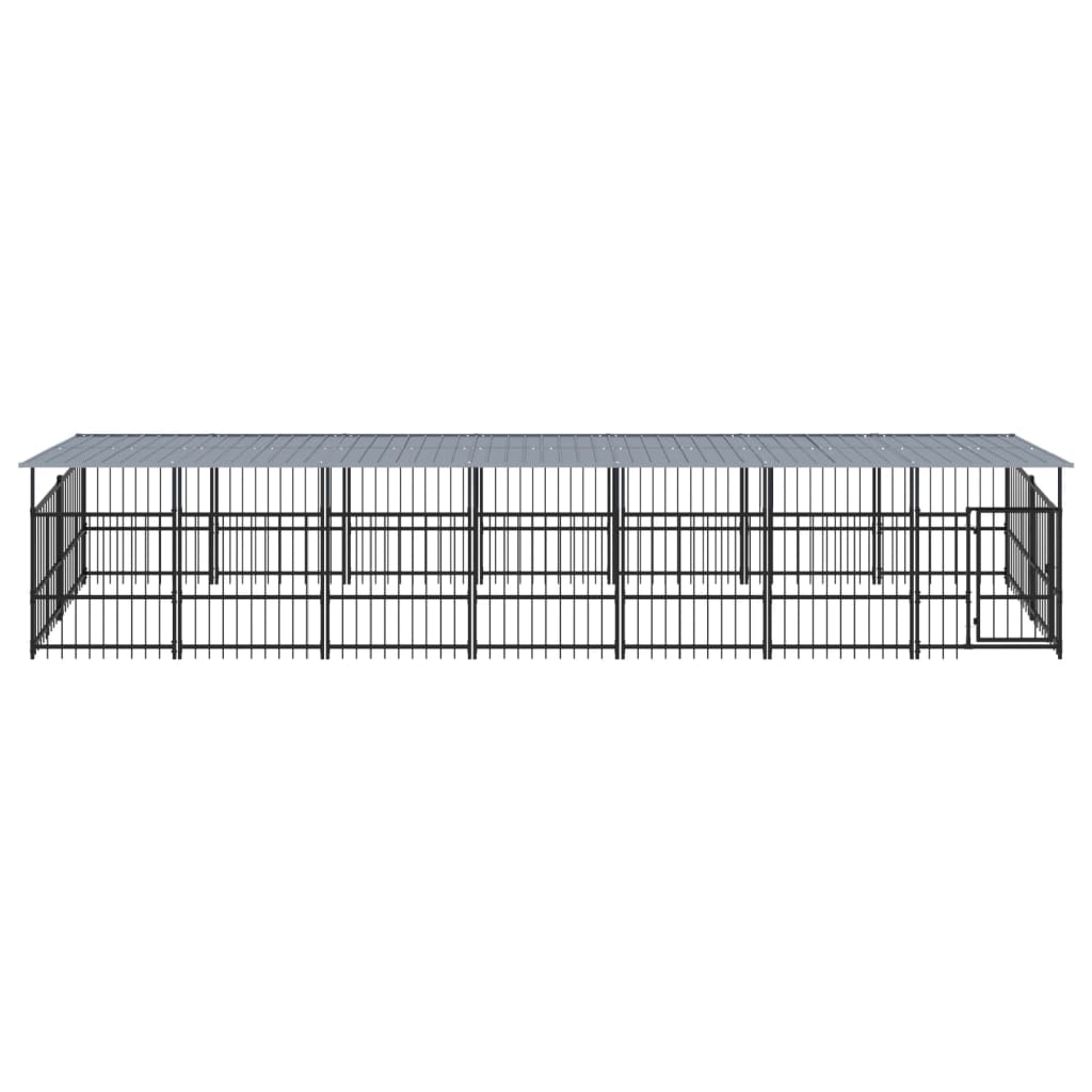 Koiran Ulkohäkki Katoksella Teräs 13,14 M²