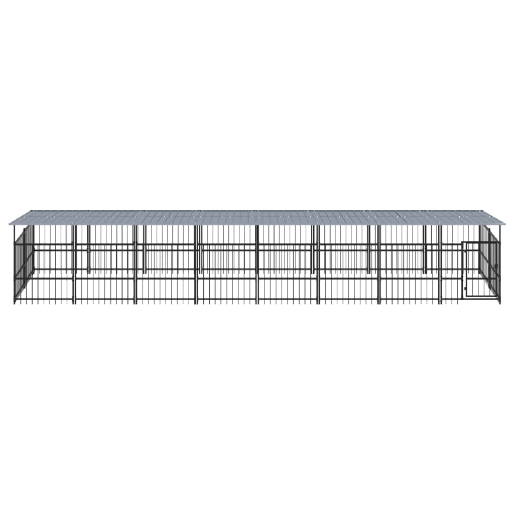 Koiran Ulkohäkki Katoksella Teräs 15,02 M²