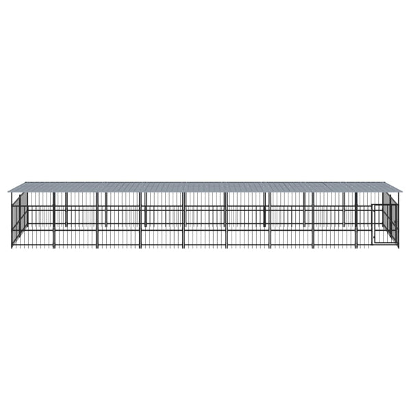 Koiran Ulkohäkki Katoksella Teräs 16,89 M²