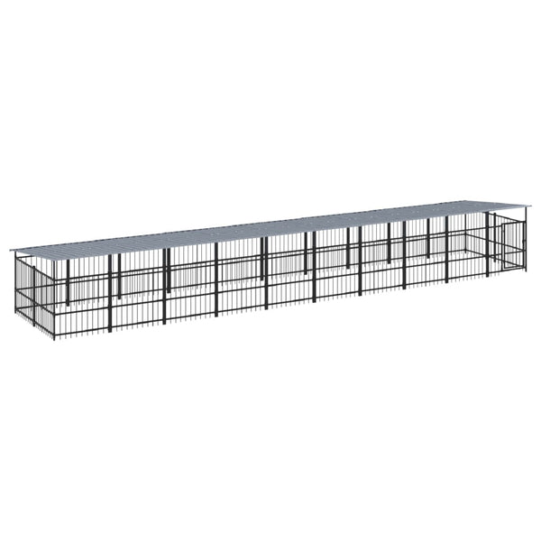 Koiran Ulkohäkki Katoksella Teräs 18,77 M²