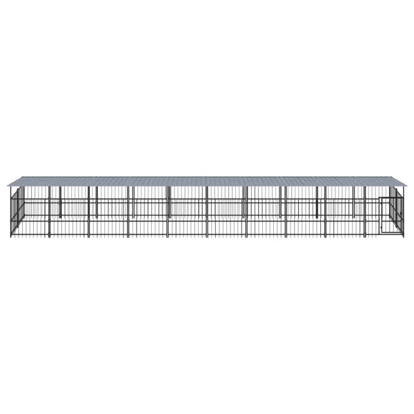 Koiran Ulkohäkki Katoksella Teräs 18,77 M²