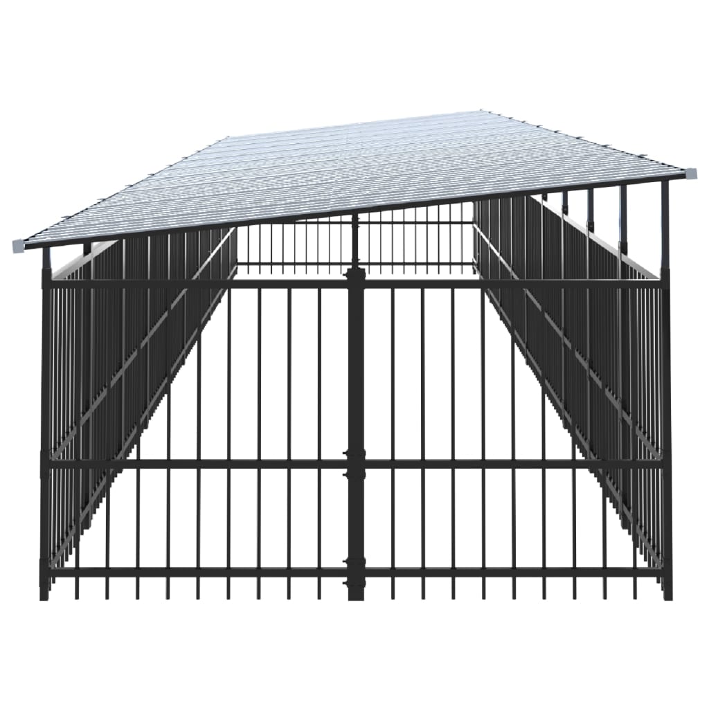Koiran Ulkohäkki Katoksella Teräs 18,77 M²