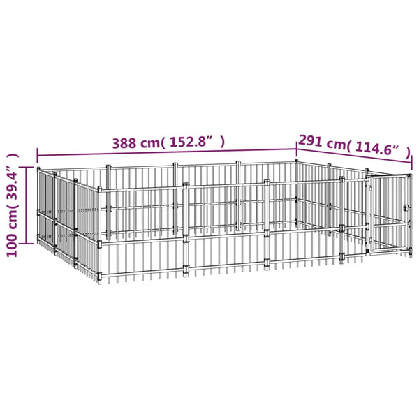 Koiran Ulkohäkki Teräs 11,58 M²