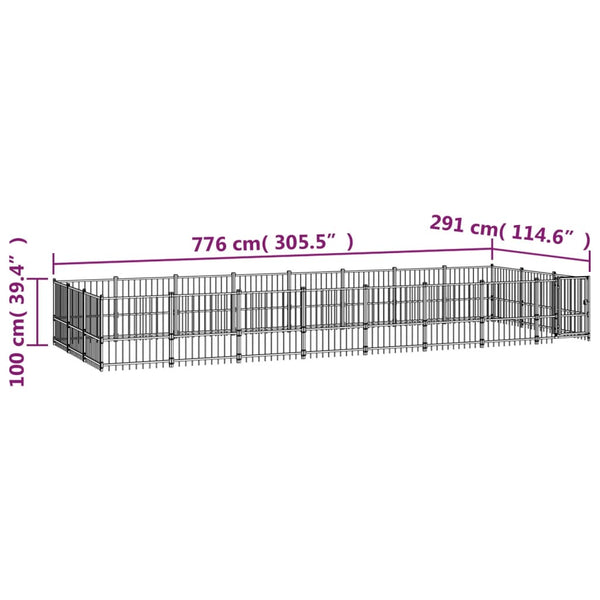 Koiran Ulkohäkki Teräs 22,58 M²
