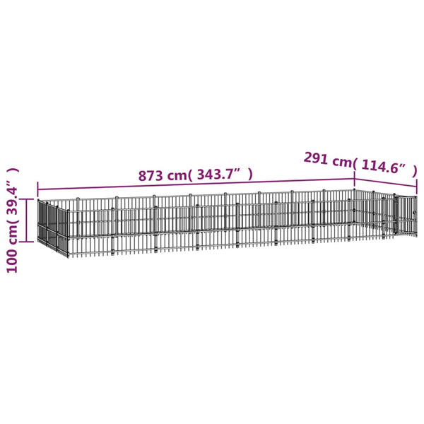 Koiran Ulkohäkki Teräs 25,4 M²