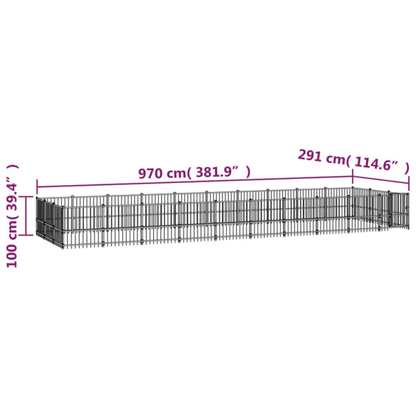Koiran Ulkohäkki Teräs 28,23 M²