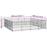 Koiran Ulkohäkki Teräs 15,05 M²