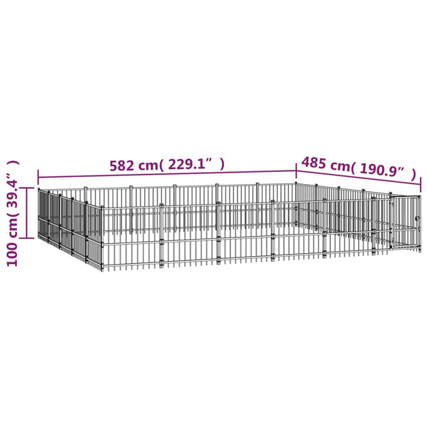 Koiran Ulkohäkki Teräs 28,23 M²