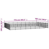 Koiran Ulkohäkki Teräs 37,64 M²