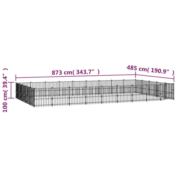 Koiran Ulkohäkki Teräs 42,34 M²