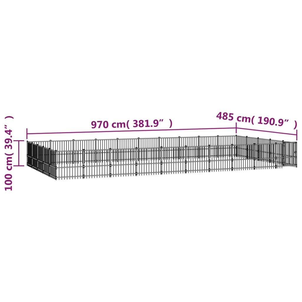 Koiran Ulkohäkki Teräs 47,05 M²