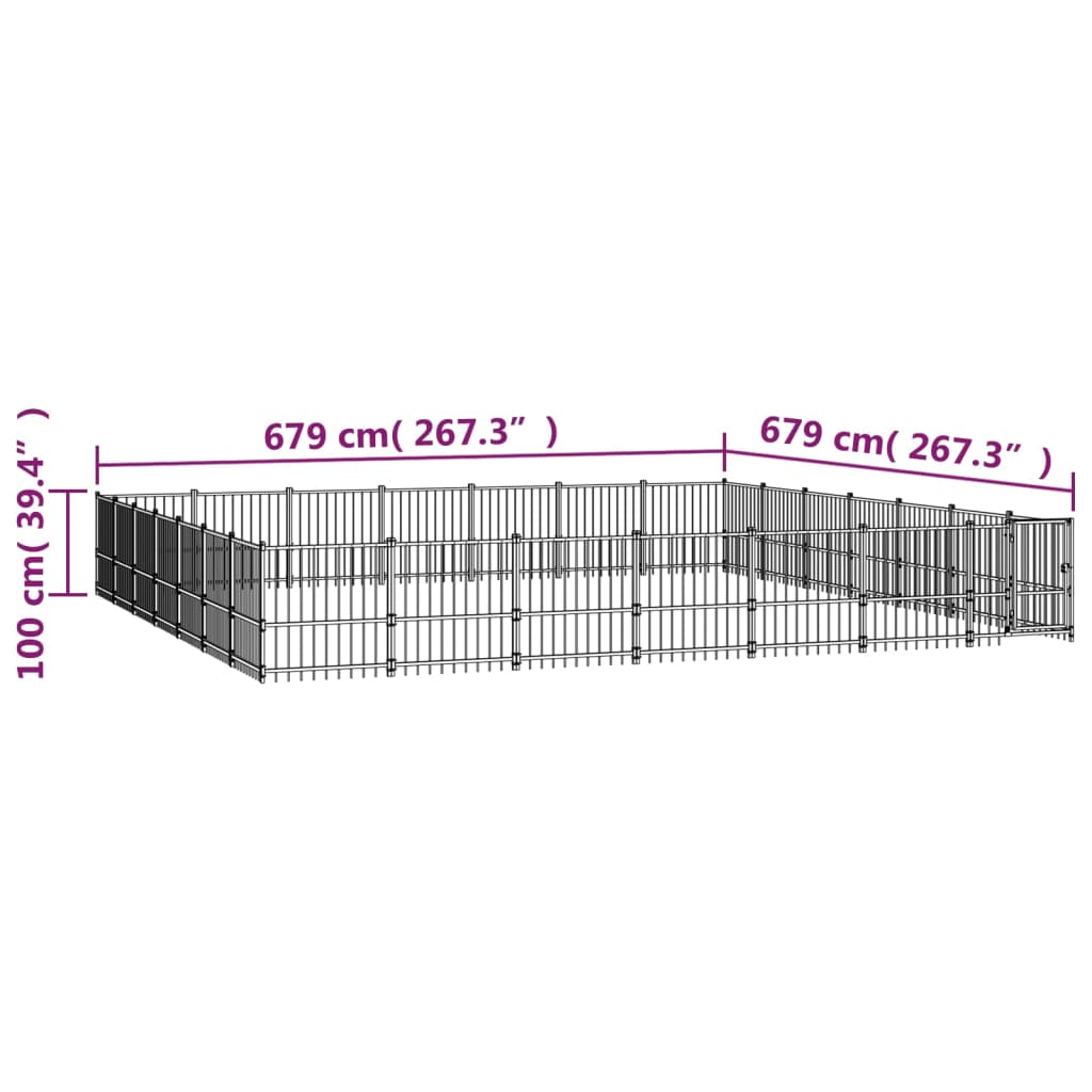 Koiran Ulkohäkki Teräs 46,1 M²