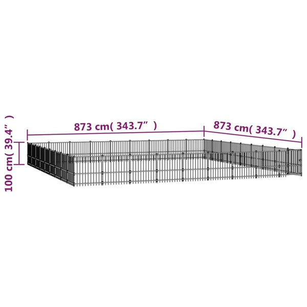 Koiran Ulkohäkki Teräs 76,21 M²