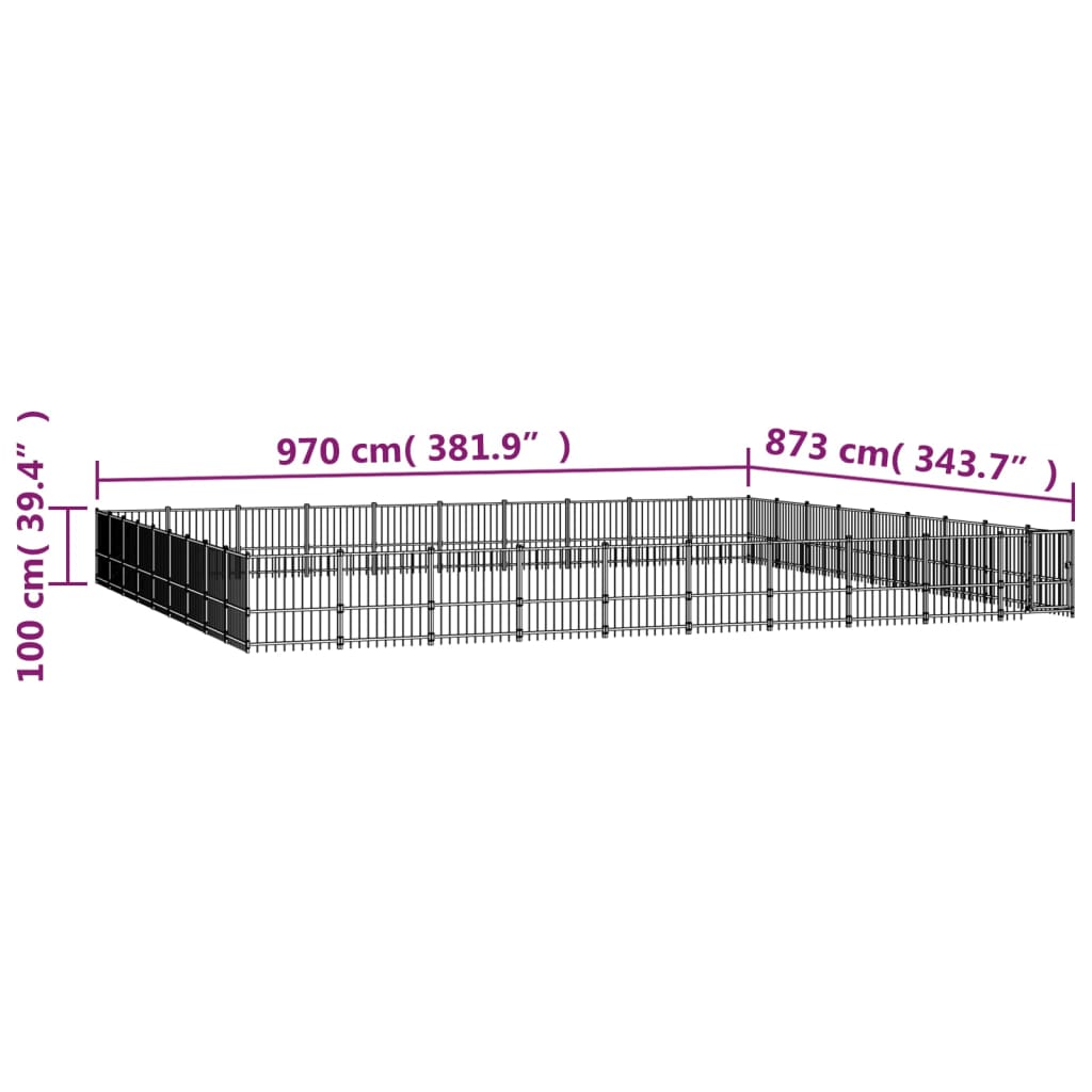 Koiran Ulkohäkki Teräs 84,68 M²