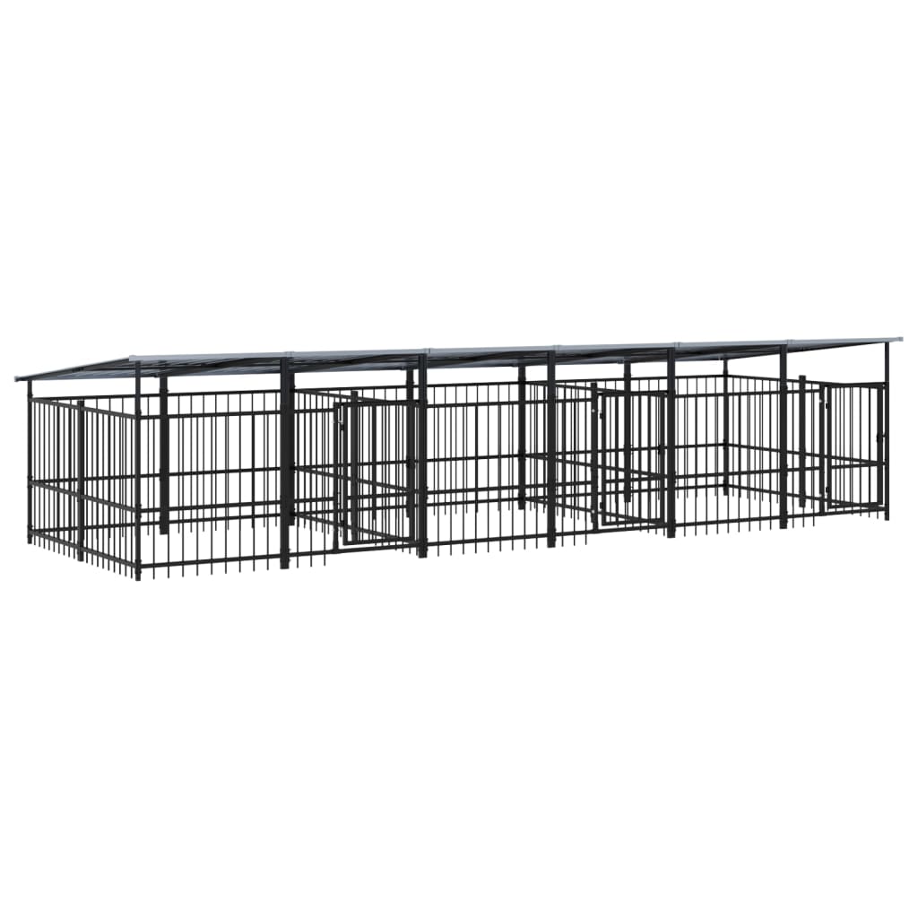 Koiran Ulkohäkki Katoksella Teräs 11,26 M²