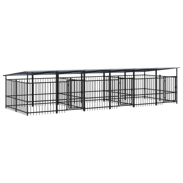 Koiran Ulkohäkki Katoksella Teräs 11,26 M²