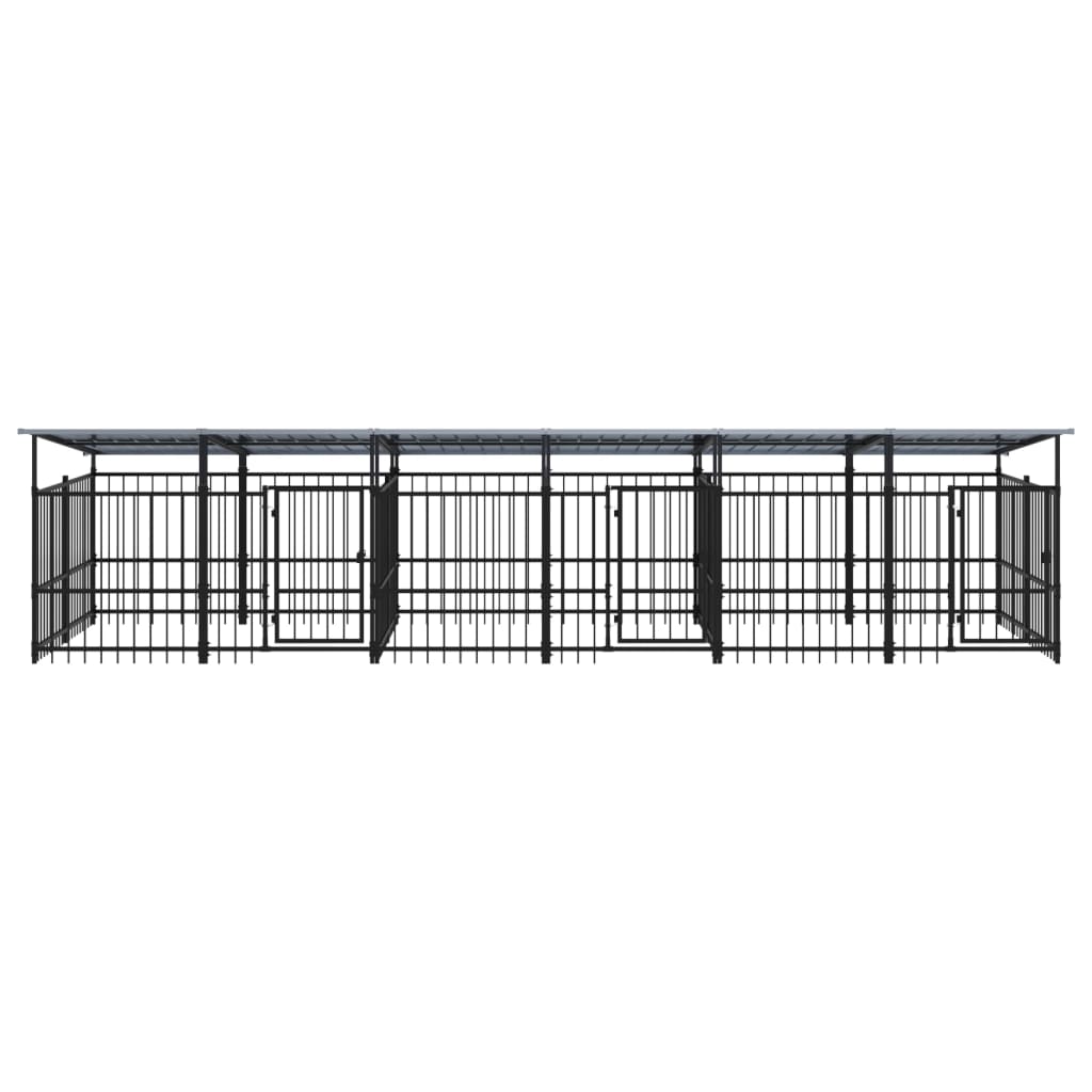 Koiran Ulkohäkki Katoksella Teräs 11,26 M²