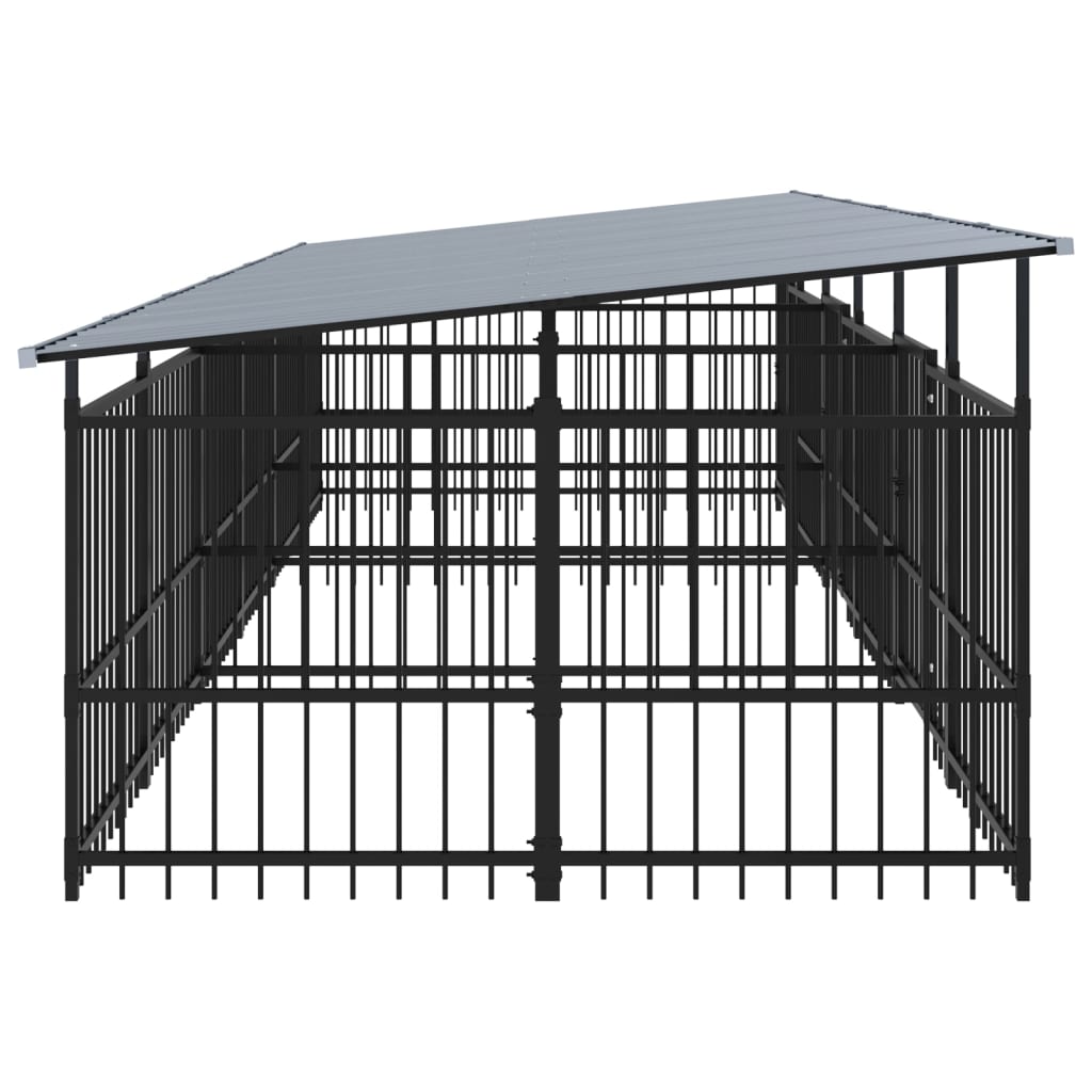 Koiran Ulkohäkki Katoksella Teräs 11,26 M²