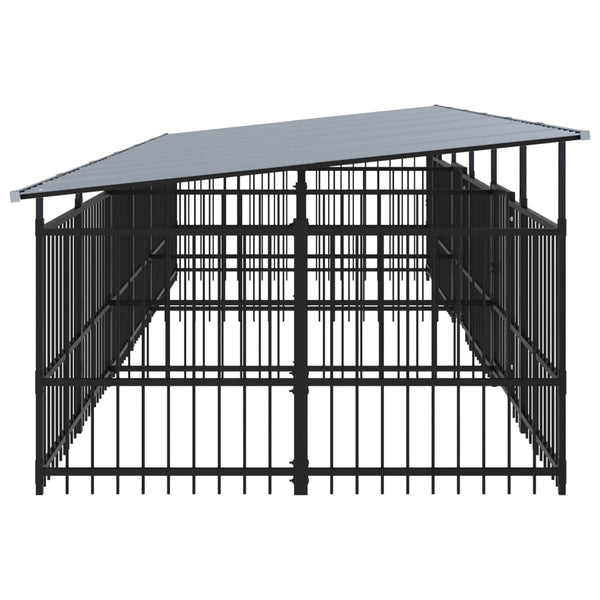 Koiran Ulkohäkki Katoksella Teräs 11,26 M²