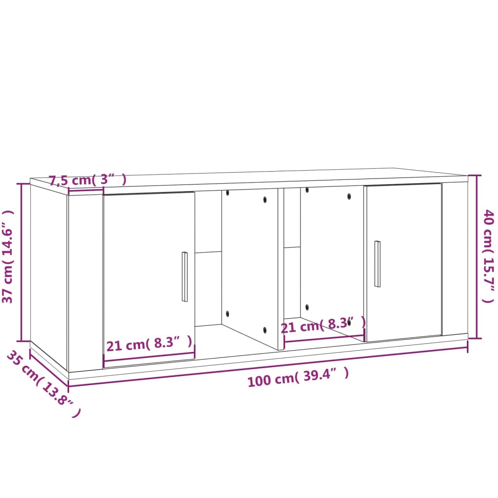 Tv-Taso 100X35X40 Cm Tekninen Puu