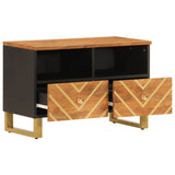 Tv-Taso Ruskea Ja Musta 70X33,5X46 Cm Täysi Mangopuu
