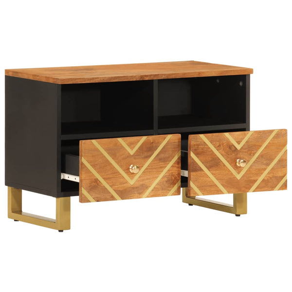 Tv-Taso Ruskea Ja Musta 70X33,5X46 Cm Täysi Mangopuu