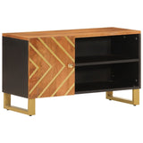 Tv-Taso Ruskea Ja Musta 80X31,5X46 Cm Täysi Mangopuu