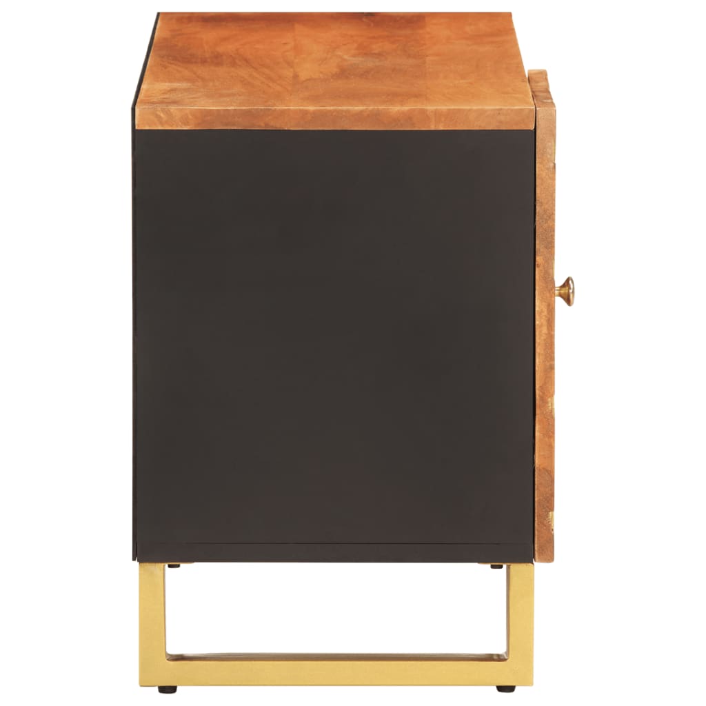 Tv-Taso Ruskea Ja Musta 80X31,5X46 Cm Täysi Mangopuu