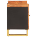 Tv-Taso Ruskea Ja Musta 80X31,5X46 Cm Täysi Mangopuu