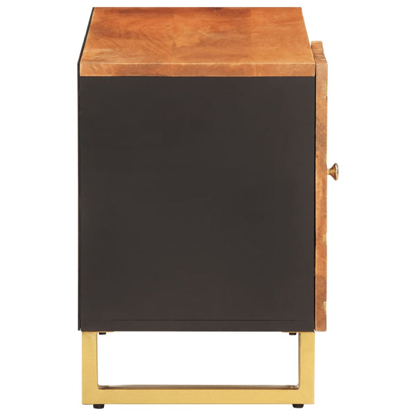 Tv-Taso Ruskea Ja Musta 80X31,5X46 Cm Täysi Mangopuu