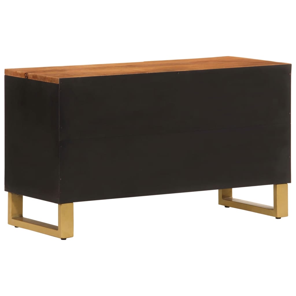 Tv-Taso Ruskea Ja Musta 80X31,5X46 Cm Täysi Mangopuu