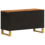 Tv-Taso Ruskea Ja Musta 80X31,5X46 Cm Täysi Mangopuu