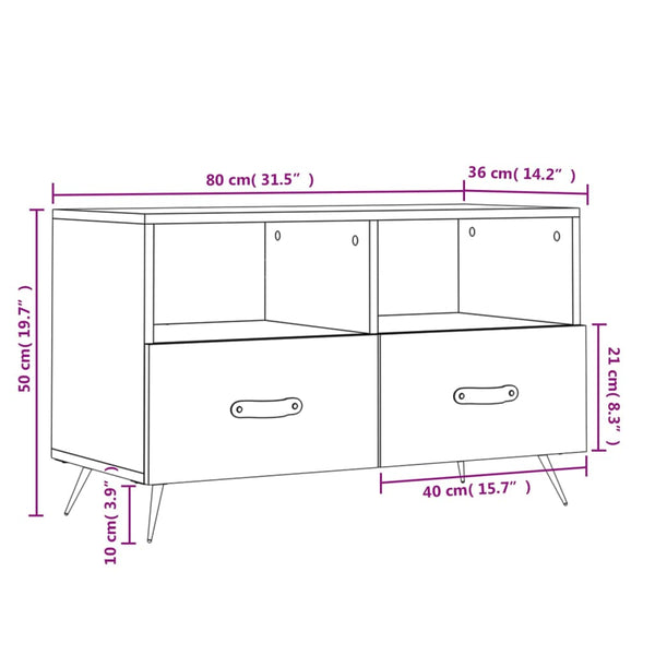 Tv-Taso 80X36X50 Cm Tekninen Puu