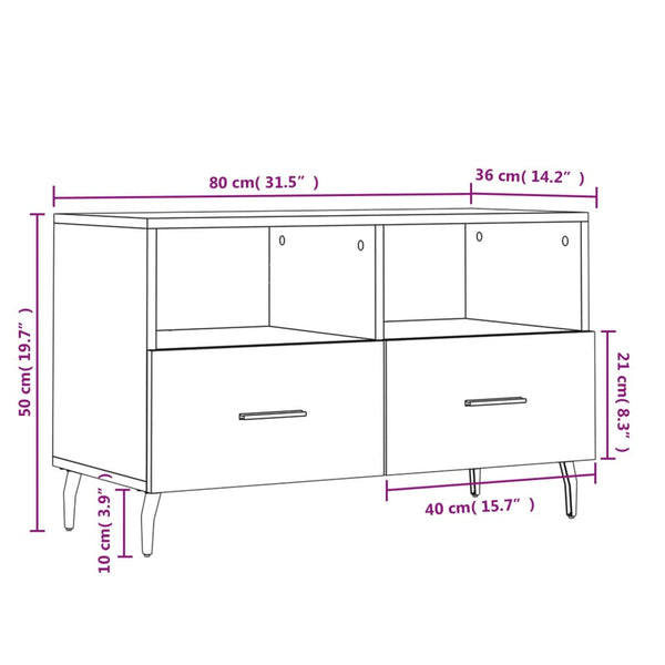 Tv-Taso 80X36X50 Cm Tekninen Puu