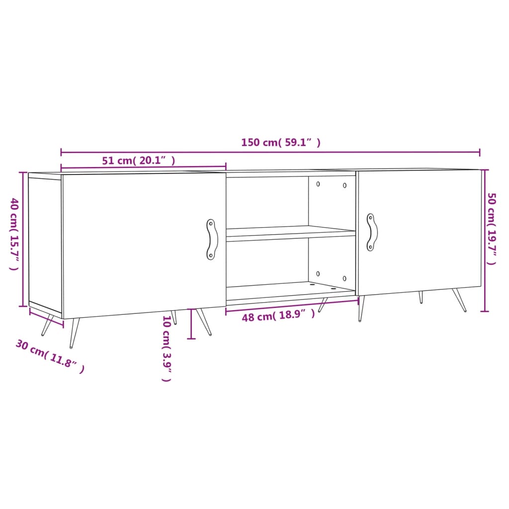 Tv-Taso 150X30X50 Cm Tekninen Puu