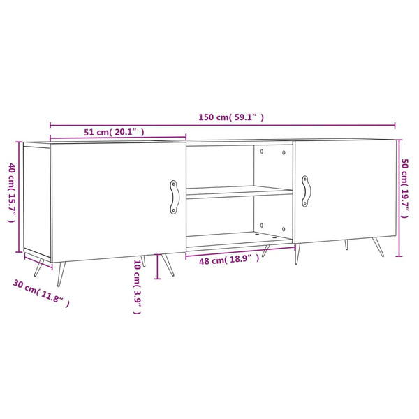 Tv-Taso 150X30X50 Cm Tekninen Puu