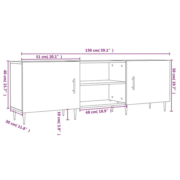 Tv-Taso Sonoma-Tammi 150X30X50 Cm Tekninen Puu