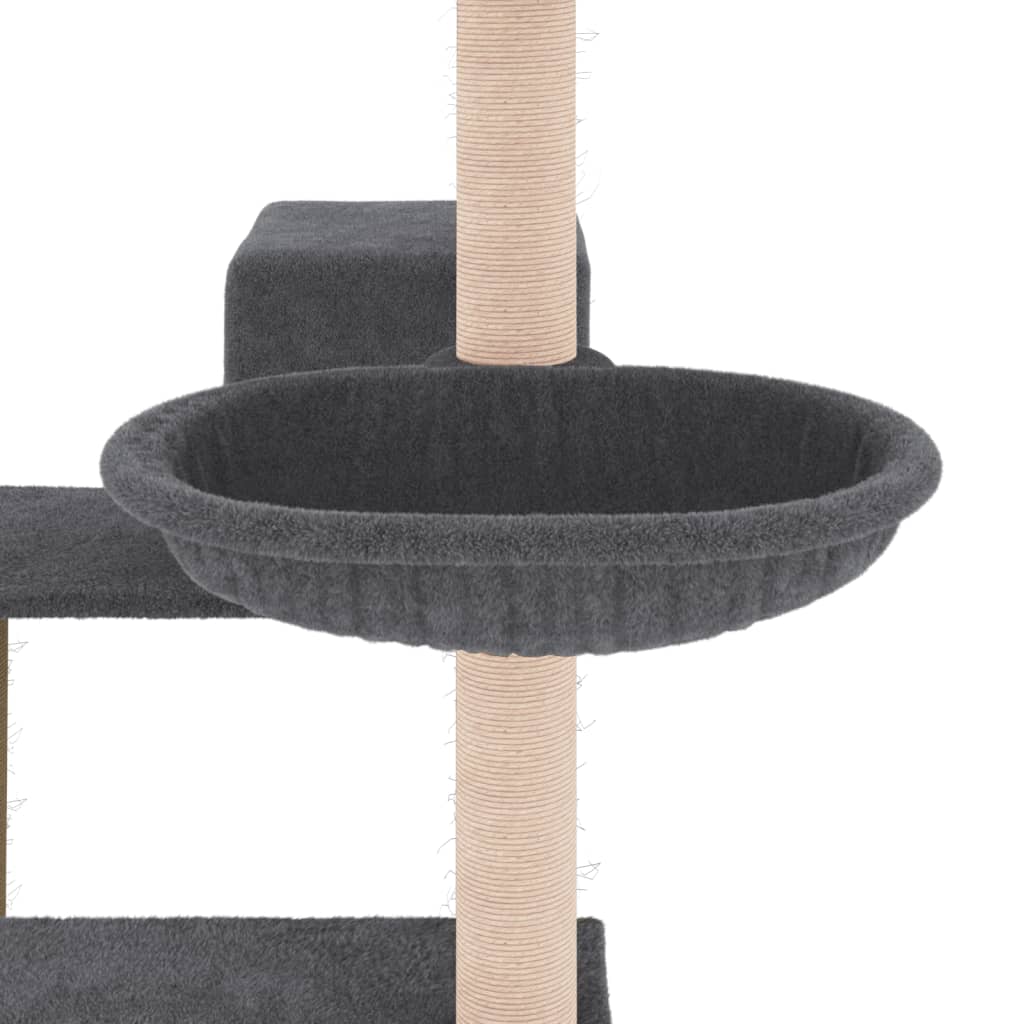 Kissan Kiipeilypuu Sisal- Raapimispylväillä Tummanharm. 82,5 Cm