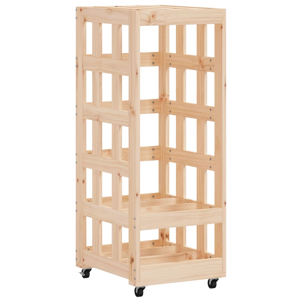 Klapiteline Pyörillä 40X49X110 Cm Täysi Mänty